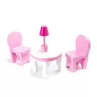   Lantoska XXL 70 cm-es fa babaház kiegészítőkkel  - LED világítással
