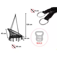   Lantoska fészekhinta párnával 80 cm átmérővel - 150 kg terhelhetőség