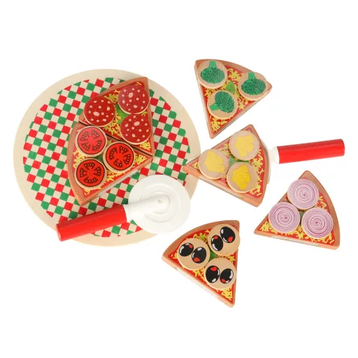 Lantoska fa szeletelhető pizza kiegészítőkkel