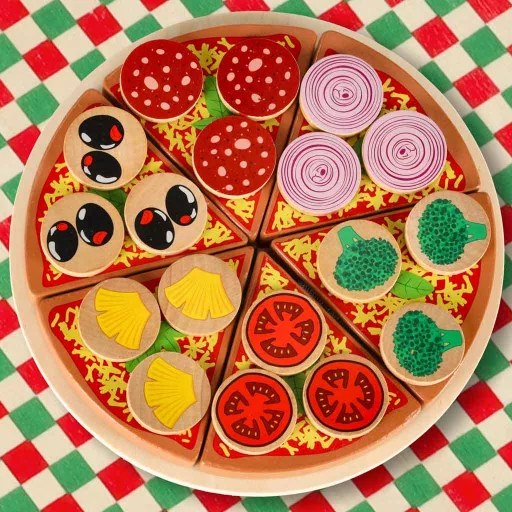 Lantoska fa szeletelhető pizza kiegészítőkkel