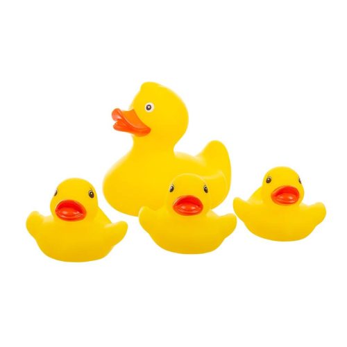 Sárga gumikacsa fürdőjáték szett – 4 darabos, BPA-mentes