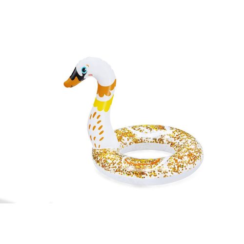 Felfújható gyerek úszógumi csillámokkal – hattyú 61 cm