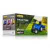 Bébitaxi New Holland T7 traktor – interaktív kormánnyal és utánfutóval