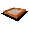 Fa homokozó állítható tetővel – 120x120 cm  piros-fehér