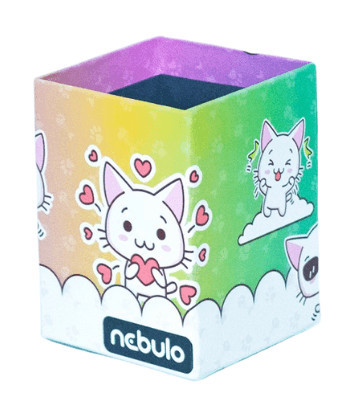 Cicás asztali ceruzatartó – Nebulo, karton, 8x8x10 cm
