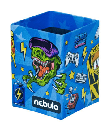 Gamer asztali ceruzatartó – Nebulo, karton, 8x8x10 cm