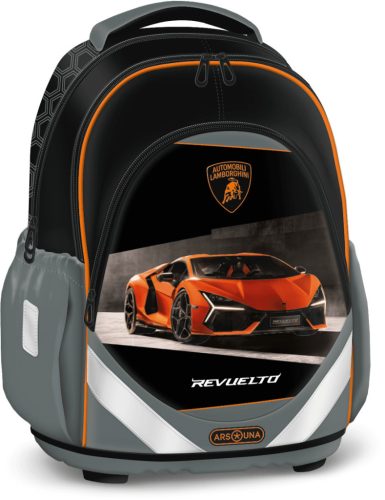 Lamborghini autós anatómiai iskolatáska – Ars Una, 42x33x22 cm, fekete-narancs