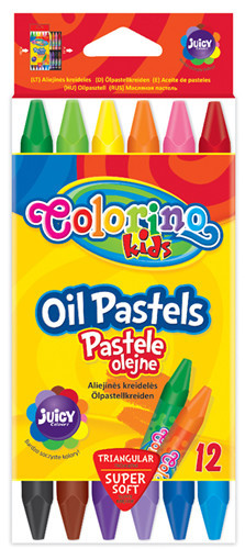 Colorino olajpasztell kréta készlet 12 darabos háromszög testtel