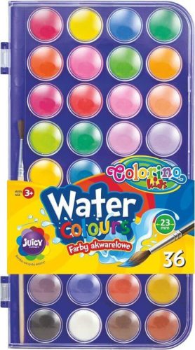 Colorino vízfesték 36 színű, 23 mm-es gombokkal, ecsettel