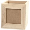 Képkeretes dekorálható fa ceruzatartó gyerekeknek – 10x10x10 cm