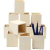 Dekorálható fa ceruzatartó gyerekeknek – 7,5x7,5x9,5 cm