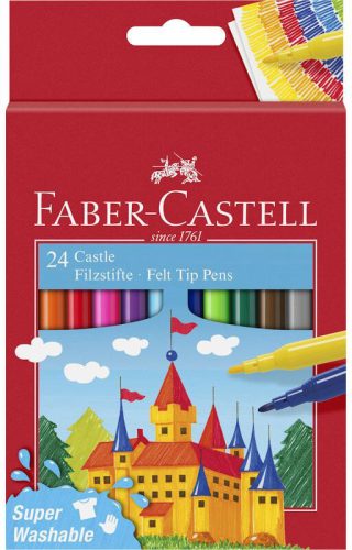 Faber-Castell Castle filctoll készlet – 24 db, kimosható, vízbázisú