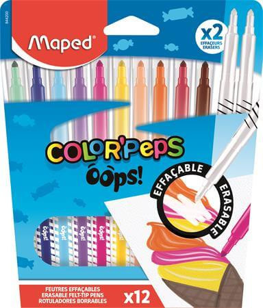 Maped Color’Peps Oops! törölhető filctoll készlet – 12 db, 3,6 mm, 10+2