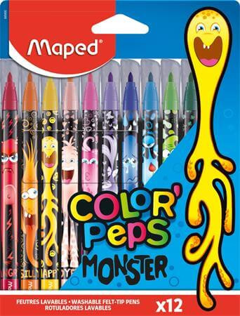Maped Color’Peps Monster filctoll készlet – 12 db, 2,8 mm, kimosható