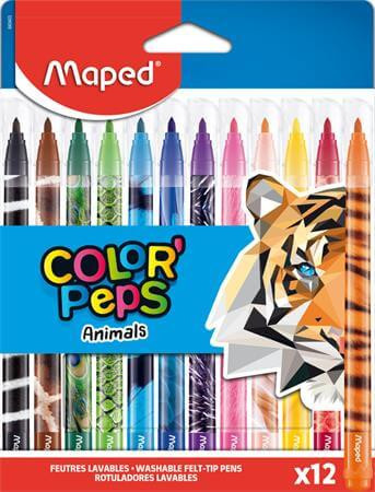 Maped Color’Peps Animals filctoll készlet – 12 db, 2,8 mm, kimosható