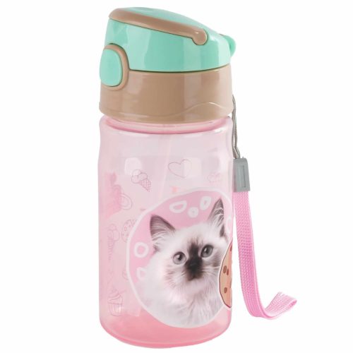 Cleo and Frank cicás kulacs 330 ml – BPA mentes, CF45 fehér cica mintával