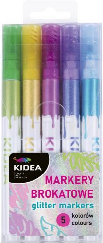 Kidea csillogó filctoll készlet – 5 db, dekoráláshoz