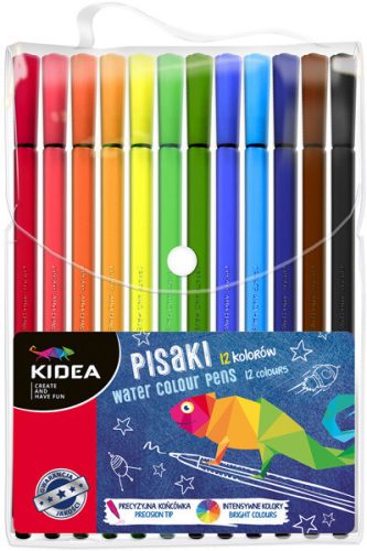 Kidea filctoll készlet – 12 db, színes rajzoláshoz