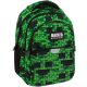 BackUp P64 Minecraft mintás hátizsák – ergonomikus iskolatáska 3 rekesszel, zöld-fekete (39x27x20 cm)