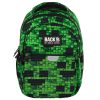 BackUp P64 Minecraft mintás hátizsák – ergonomikus iskolatáska 3 rekesszel, zöld-fekete (39x27x20 cm)