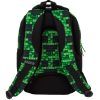 BackUp P64 Minecraft mintás hátizsák – ergonomikus iskolatáska 3 rekesszel, zöld-fekete (39x27x20 cm)