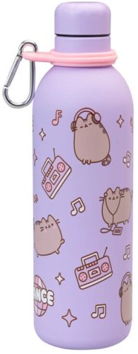 Pusheen cicás fém kulacs 500ml – Moments lila duplafalú thermo palack