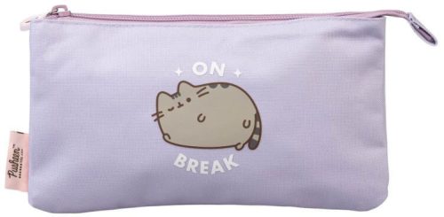 Pusheen cicás tolltartó, beledobálós, 3 rekeszes – Moments, lila