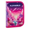 Minecraft ergonomikus iskolatáska szett – Premium Playworld Girl, csatos, lila-rózsaszín