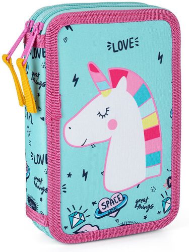 Unikornis emeletes tolltartó – üres, Unicorn Power, világoskék, 19,5x12,5x4,5 cm