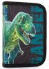 Dinoszaurusz klapnis tolltartó, üres – T-Rex minta, zöld-fekete