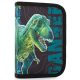 Dinoszaurusz klapnis tolltartó, üres – T-Rex minta, zöld-fekete