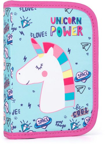 Unikornisos klapnis tolltartó, üres – Unicorn Power, világoskék