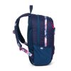 OXY Sport iskolatáska tolltartóval – ergonomikus sötétkék virágmintás hátizsák 3 rekesszel (46x32x16 cm, 24L)