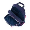OXY Sport iskolatáska tolltartóval – ergonomikus sötétkék virágmintás hátizsák 3 rekesszel (46x32x16 cm, 24L)