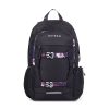 OXY Zero iskolatáska – fekete virágmintás ergonomikus hátizsák 3 rekesszel (47x32x18 cm, 27L)
