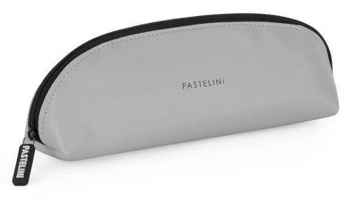 Pastelini ovális beledobálós tolltartó – pasztell szürke, PU, 21 cm
