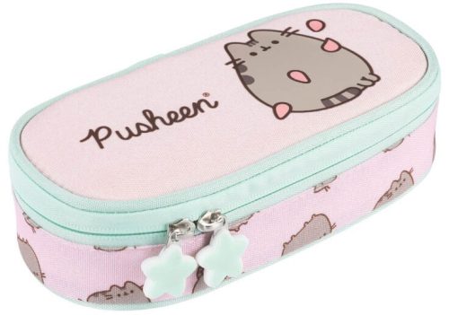 Pusheen cicás ovális tolltartó – rózsaszín, beledobálós