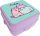 Pusheen cicás kétszintes uzsonnás doboz – lila-zöld, 14x14x8 cm