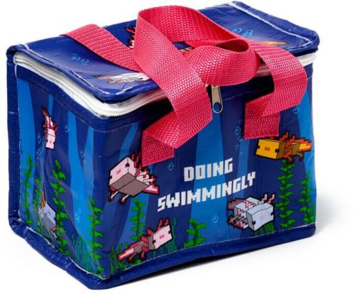 Minecraft uzsonnás táska – Axolotl hűtőtáska, 20x17x13 cm, újrahasznosított anyagból