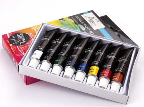 Akrilfesték készlet, 8 darabos, 12 ml-es