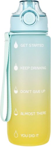 Motivációs kulacs 750ml zöld-kék – Starpak ivópalack vízfogyasztás ösztönző feliratokkal