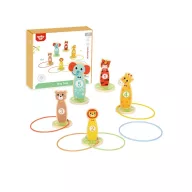 JátékTooky Toy állatos, fa karika dobáló játék