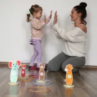 JátékTooky Toy állatos, fa karika dobáló játék