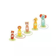 JátékTooky Toy állatos, fa karika dobáló játék
