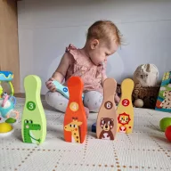 Tooky Toy fa bowling készlet 6 db labdával