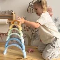 Tooky Toy fa montessori szivárványkirakó
