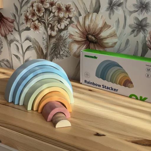 Tooky Toy fa montessori szivárványkirakó