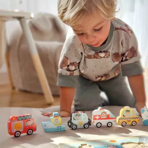 JátékTooky Toy magasított járműves puzzle