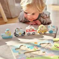 JátékTooky Toy magasított járműves puzzle