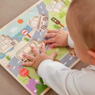 JátékTooky Toy magasított járműves puzzle